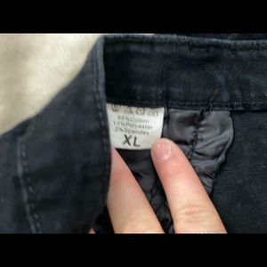 Black thigh length shorts